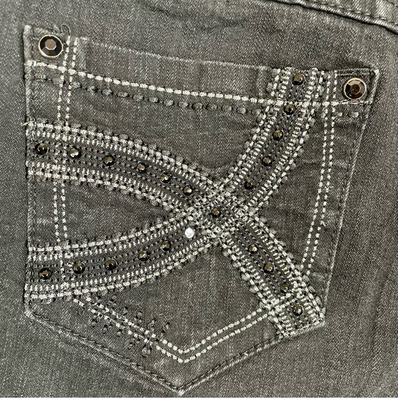 One5One Embellished Bootcut Denim Jeans Black 10 - Picture 6 of 11